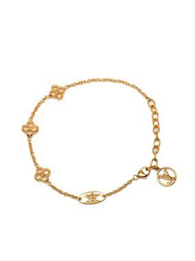 Louis Vuitton Monogram Flower Full LV Circle Bracelet Gold Plated